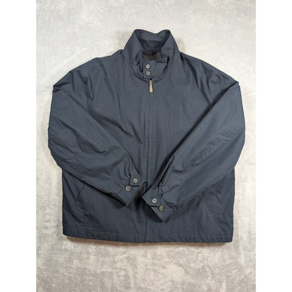 London Fog Harrington Jacket Mens Size Large Blue Soft Shell Windbreaker Vintage - Picture 1 of 12